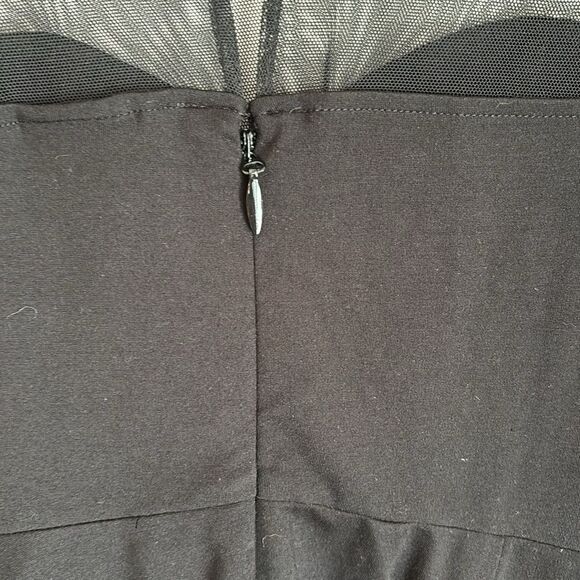 Torrid Women’s black sheer mesh top sweetheart long sleeve pocket dress size 10 - Picture 9 of 12